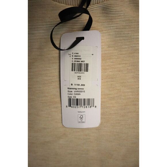 Varley VAR00015 Women's Sz XS Oatmeal/Beige Manning Ribbed Sweatshirt - Picture 4 of 6
